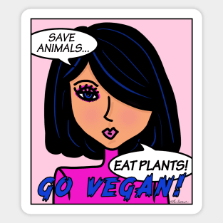 Save Animals Eat Plants Go Vegan Sticker